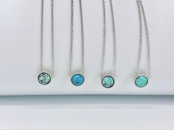 ターコイズネックレス トルコ石 12月誕生石 シルバー 天然石