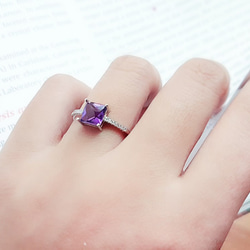 紫色芳菲。紫水晶925S銀戒指 活圍可調 第1張的照片