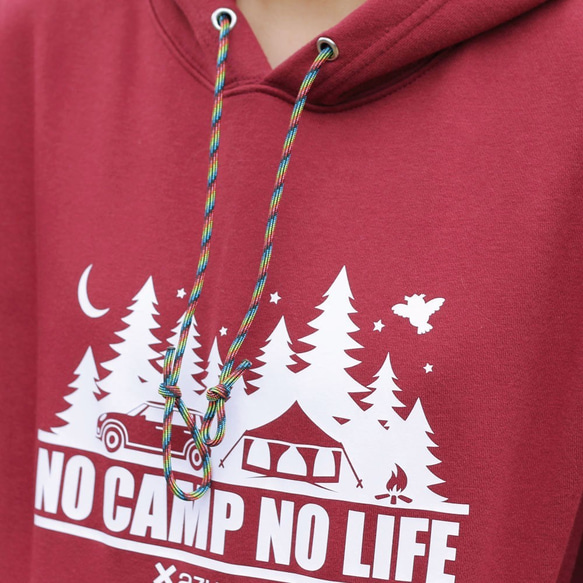 デザインをカスタマイズできる！NO CAMP NO LIFE パーカー 2枚目の画像