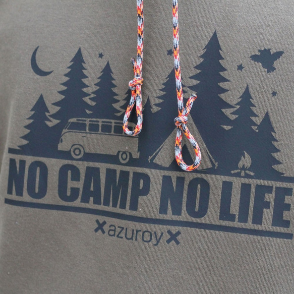 デザインをカスタマイズできる！NO CAMP NO LIFE パーカー 4枚目の画像