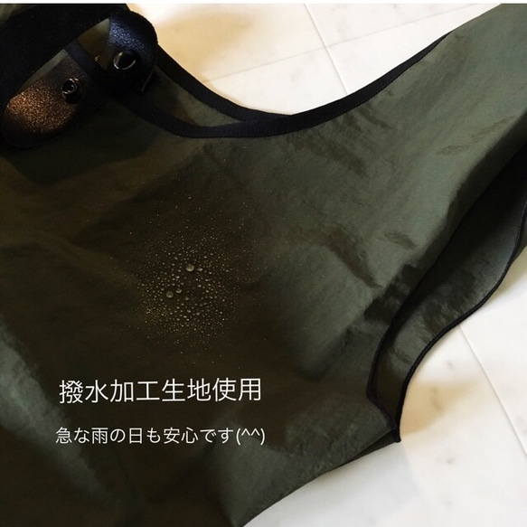 【受注制作】ECO BAG 撥水 シワ加工 ナイロン使用 ユニセックス サンドベージュ 7枚目の画像