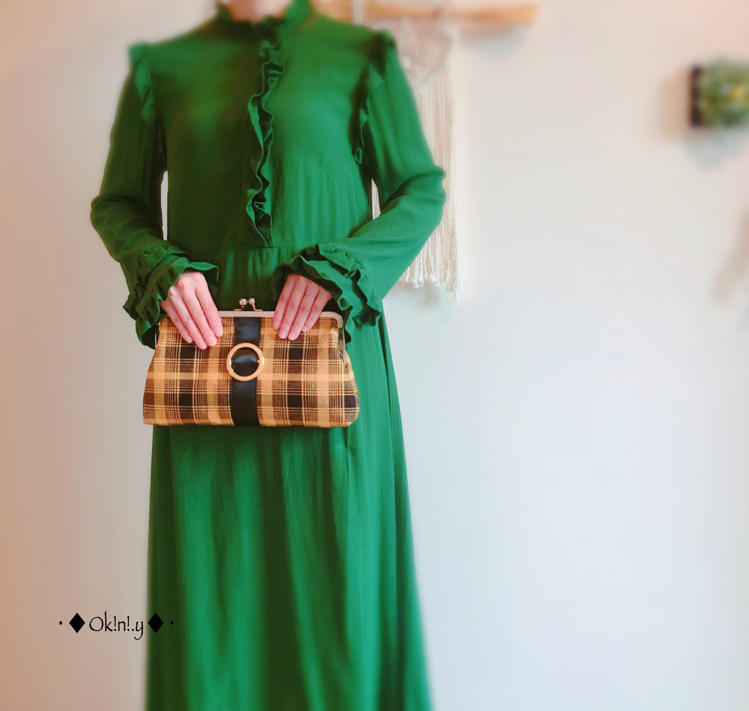 【受注製作】がまクラッチバッグ＊チェックY