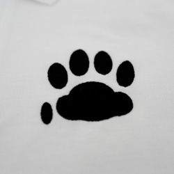CAT PAD 肉球グラフィック刺繍入り ポロシャツ　白　Mサイズ レディース メンズ 2枚目の画像