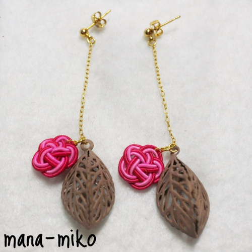 ゆあ★水引ピアス＆イヤリング45点 ac0422水引ピアス／イヤリング ストーンリング b4m｜knotノット 加賀