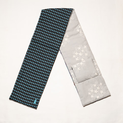 銘仙×コットン刺繍の小さな襟巻き293　着物 古布 リメイク ストール プチマフラー ネックウォーマー　 4枚目の画像