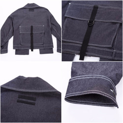 ドロップショルダー大判マルチポケットデザインのデニムジャケット 10枚目の画像