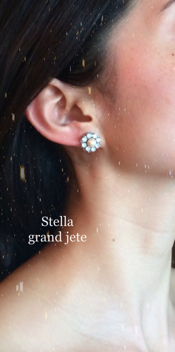 Stella e.white スワロフスキーイヤーカーフ＆ピアス2点set 4枚目の画像