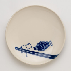 箸と醤油鯛　印判皿　小皿 1枚目の画像