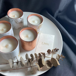 手作り大豆キャンドルカップ-白地にエナメル 5枚目の画像
