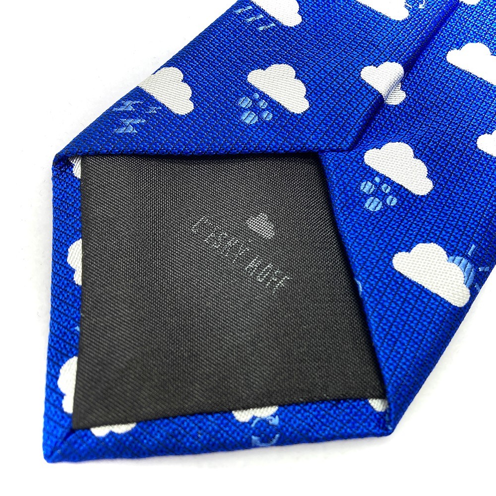 【送料込み】雲小紋柄天気ネクタイ オリジナルシルク/くもり/ロイヤルブルー