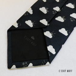 【送料込み】雲小紋柄天気ネクタイ オリジナルシルク/くもり/グレー 5枚目の画像