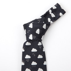 【送料込み】雲小紋柄天気ネクタイ オリジナルシルク/くもり/グレー 7枚目の画像