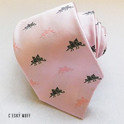 【含運費】細紋劍龍真絲領帶原創布料/淡粉紅色 第2張的照片