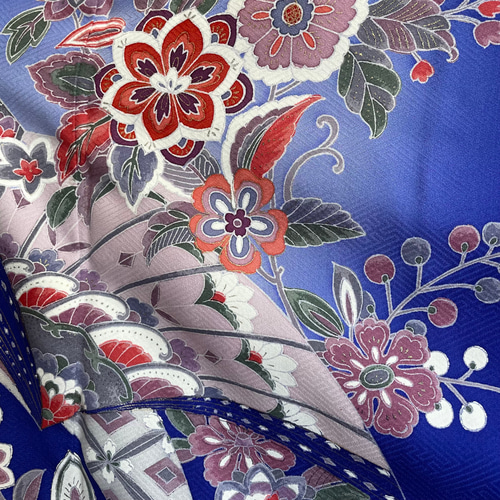 訪問着 吉祥花文 着物リメイク ギャザーワンピース ワンピース