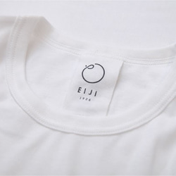 “人生で最高の一枚を” EIJI(エイジ）最高のクルーネックオーガンニックコットンTシャツ ホワイト 4枚目の画像