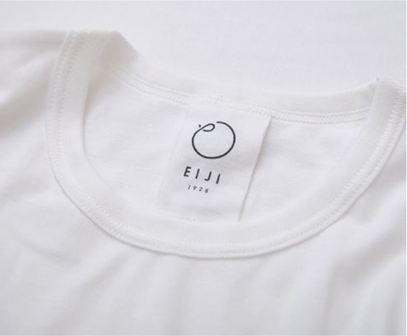 “人生で最高の一枚を” EIJI(エイジ）最高のクルーネックオーガンニックコットンTシャツ ホワイト 4枚目の画像