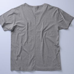 “人生で最高の一枚を” EIJI(エイジ）最高のクルーネックオーガンニックコットンポケット付きTシャツ グレー杢 4枚目の画像