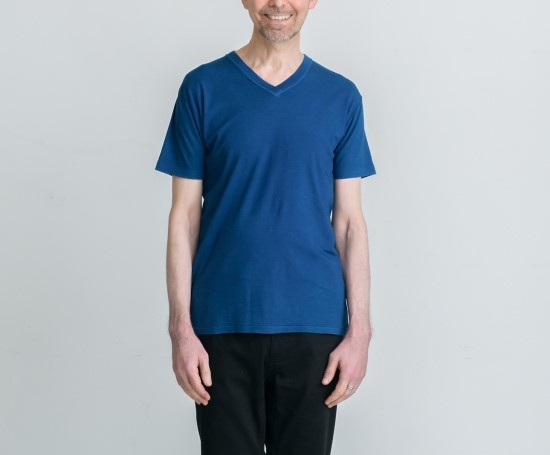 EIJI 天然灰汁発酵建て本藍染 TEE(中間色)