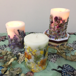 《甜味的暖陽》立體乾燥花香氛蠟燭 大豆蠟燭-大 第2張的照片