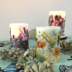 《甜味的暖陽》立體乾燥花香氛蠟燭 大豆蠟燭-大 第3張的照片