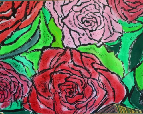リトグラフ 薔薇 カトリ 額縁 インテリア artjp_fw-035