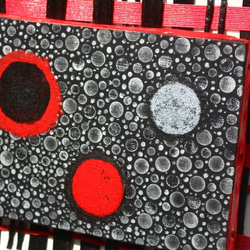アクリル画～＜黒～赤～＞NO1　SMキャンバス＆手作りボード　　送料無料。 5枚目の画像