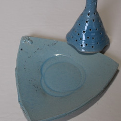 Ｃｒｅｅｍａ限定　手作り陶器のキャンドルライト作品A（トルコ青釉） 3枚目の画像