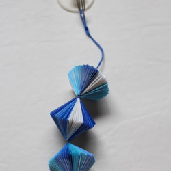折り紙アート～つるし飾り（１）　ブルー　　送料無料。 3枚目の画像