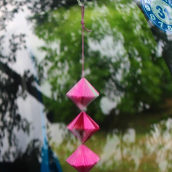 折り紙アート～つるし飾り（２）　ピンク　　送料無料。 2枚目の画像
