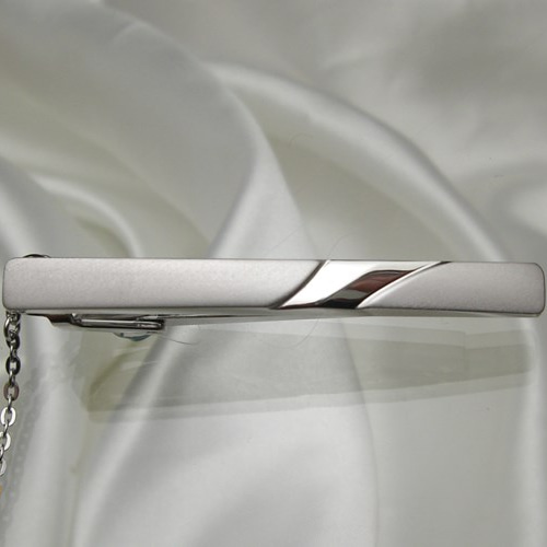 送料無料> ホワイトゴールドネクタイピン（K18WG-002） ◇名入れ