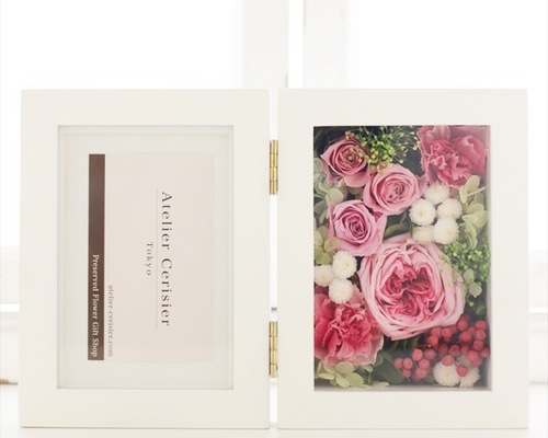 プリザーブドフラワー写真立てフォトフレームピンクバラローズ定価14700円 ☆フラワー フォトフレーム 写真立て バラ プリザーブドフラワー