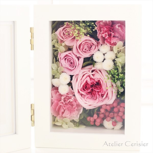 ☆フラワー フォトフレーム 写真立て バラ プリザーブドフラワー