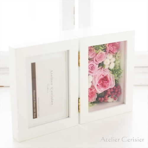 トールペイント アッセンデルフト  フォトフレーム  写真立て ピンク 薔薇 トールペイント アッセンデルフト フォトフレーム 写真立て 薔薇