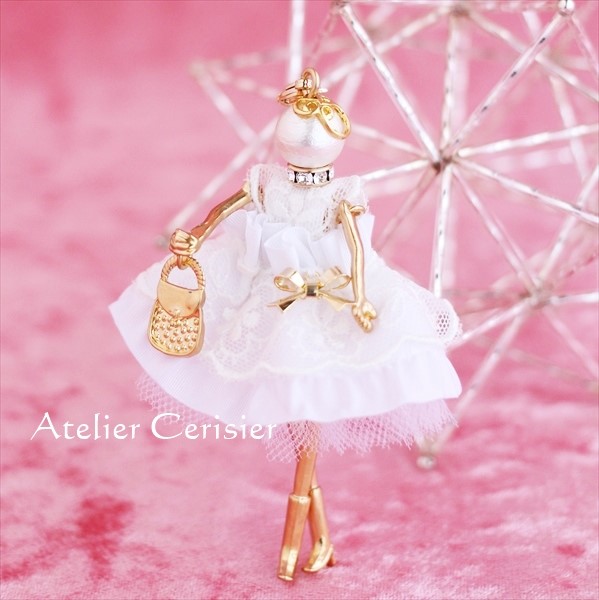 ☆ドールアクセサリー コットンパール＜ヴォラン＞ バッグチャーム