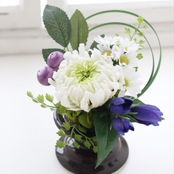 大輪菊の仏花Ｓサイズ（緑白菊）お供え花 プリザーブドフラワー 2枚目の画像