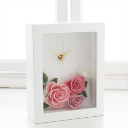 花時計（ピンク）フラワークロック＜プリザーブドフラワー＞【母の日】 2枚目の画像