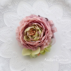 ☆お正月飾り 和風アレンジメント＜紅白椿・葉牡丹＞緑竹 Lサイズ