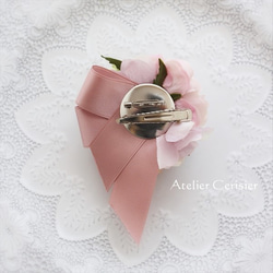 アンティークピンク ガーデンローズ コサージュ＜モーブピンク＞#53 入学式 3枚目の画像