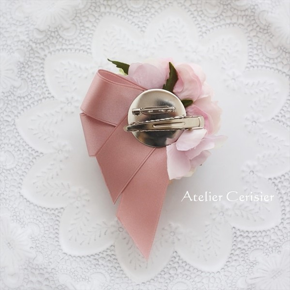 アンティークピンク ガーデンローズ コサージュ＜モーブピンク＞#53 入学式 3枚目の画像