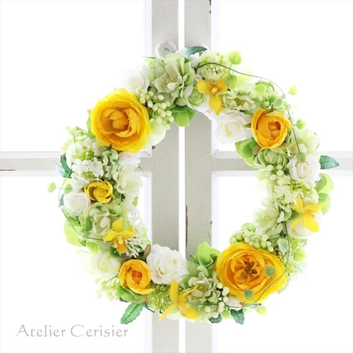 ラナンキュラス フラワーリース＜アーティフィシャルフラワー