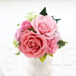 ・プリザーブドフラワー＜フルーレット＞ピンク バラ ミニアレンジ【お祝い】母の日 4枚目の画像
