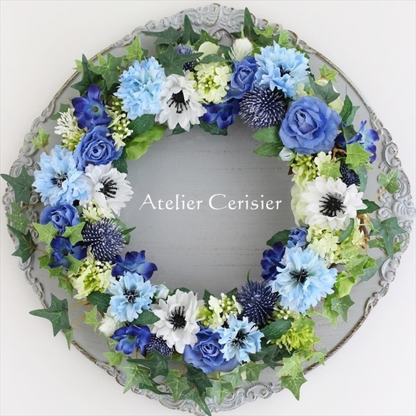 フラワー・リース Rui ネイティブフラワーの三日月リース・30㎝ プリザーブドフラワー