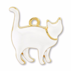 小さな怠惰な猫シリーズ：白い家の猫は非常にスリム16KGPネックレス 1枚目の画像