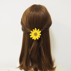 夏: つまみ細工：太陽花 2-way 夾 Tsumami Zaiku: Sunflower 2-way pin 第4張的照片