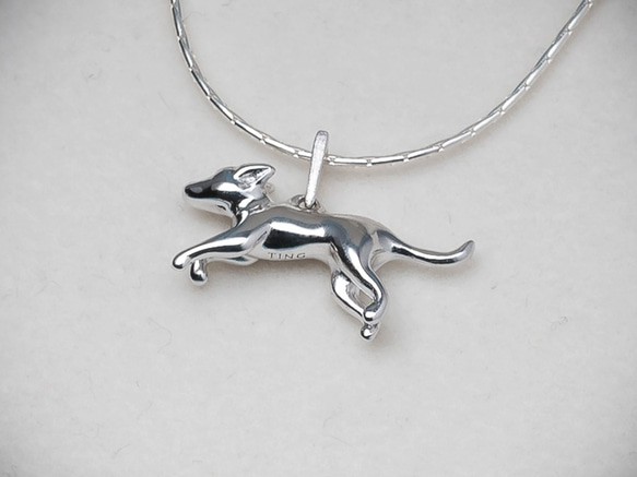 狗 純銀 項鍊 獵犬  silver necklace chain - 跑跑 第2張的照片