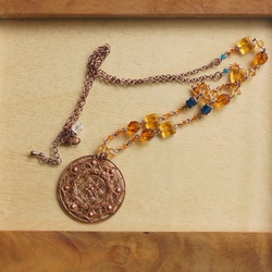 古代アステカ風チャームのネックレス 1枚目の画像