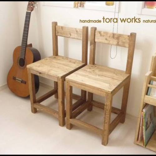 ハンドメイド☆アンティーク風スツール大小セット♪