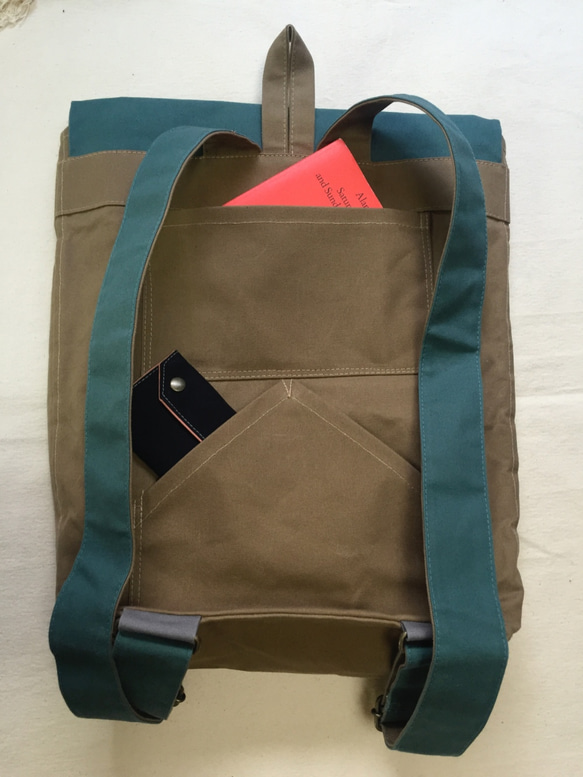 Mockney Rucksack モックニー　リュックサック　Mサイズ　ベージュ/ブルー 2枚目の画像