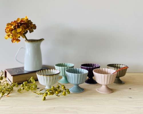 ハンドメイド おばけデザイン 陶器食器セット - お椀・ボウル・鉢