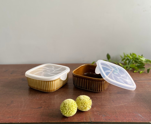 【web陶器市20％OFF】便利な蓋つき小鉢　ノンラップ 4枚目の画像